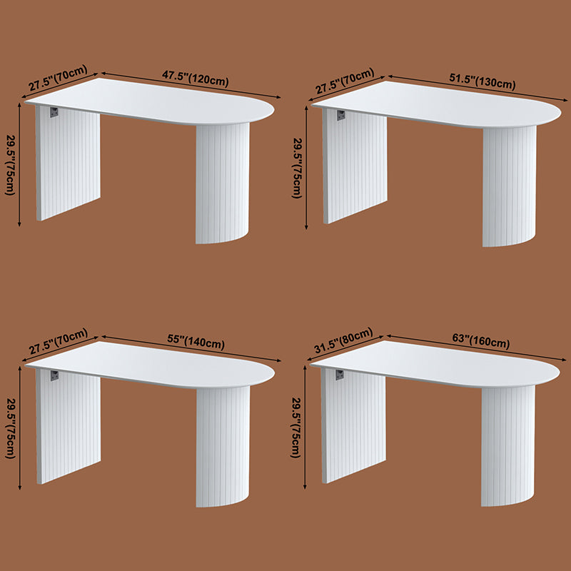 Eigentijdse huis dennen vaste houten eettafel vrije vorm tafel met dubbele voetstukbasis