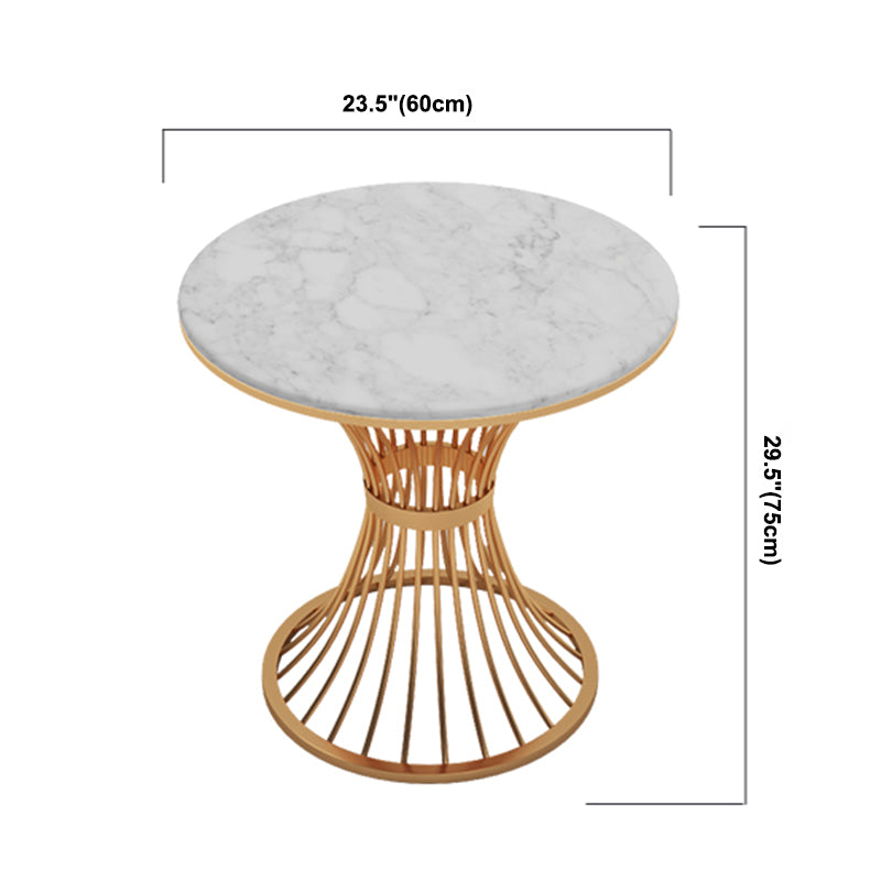Luxury Style Sintered Stone Dining Table Single Pedestal Base Round Table for Home
