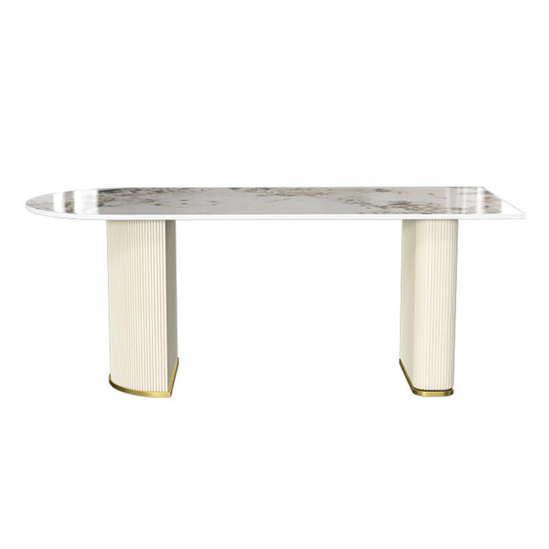 Metal Traditional Luxury Free Form Indoor Table Sintered Stone Table for Dining Room