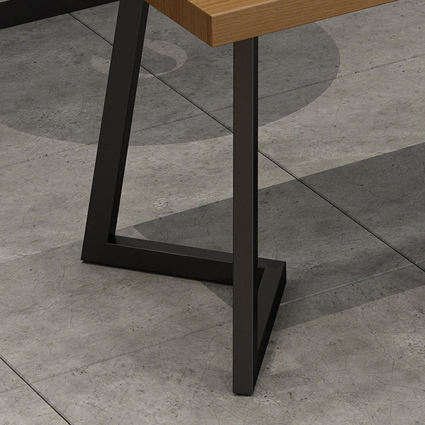 Industrial Solid Wood Dinner Room Kitchen Table Brown Sled Base Table for Dinning Room