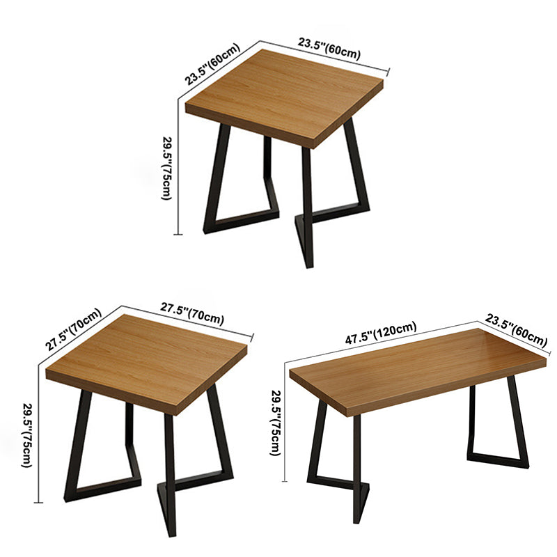 Industrial Solid Wood Dinner Room Kitchen Table Brown Sled Base Table for Dinning Room