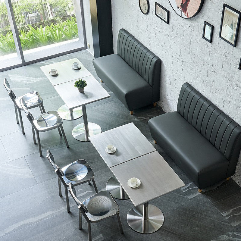 Industrial Dining Room Table Stainless Steel Table with Pedestal Table