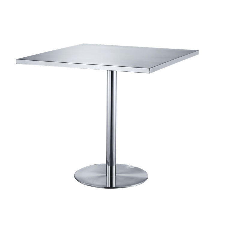 Industrial Dining Room Table Stainless Steel Table with Pedestal Table