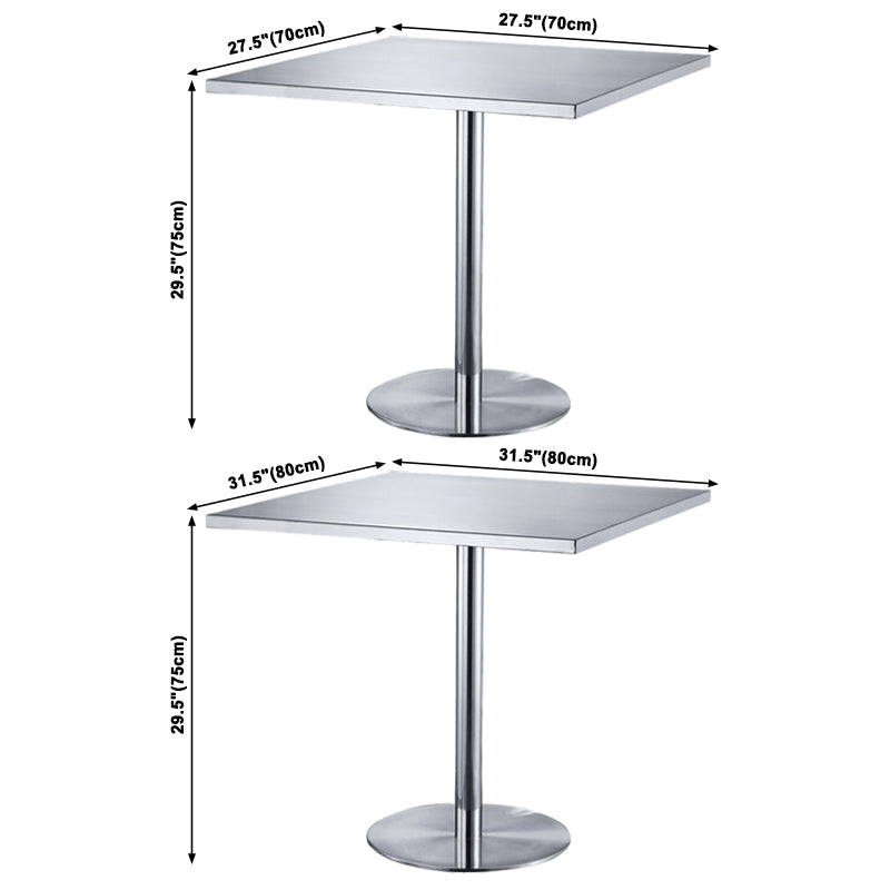 Industrial Dining Room Table Stainless Steel Table with Pedestal Table