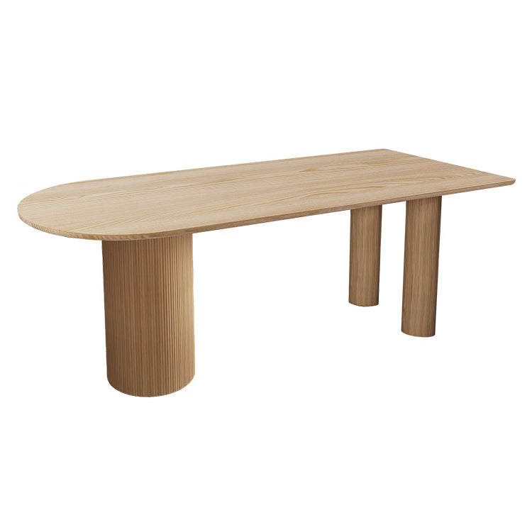 Table à manger en bois massif en pin moderne double table de forme libre de base de piédestal pour la maison