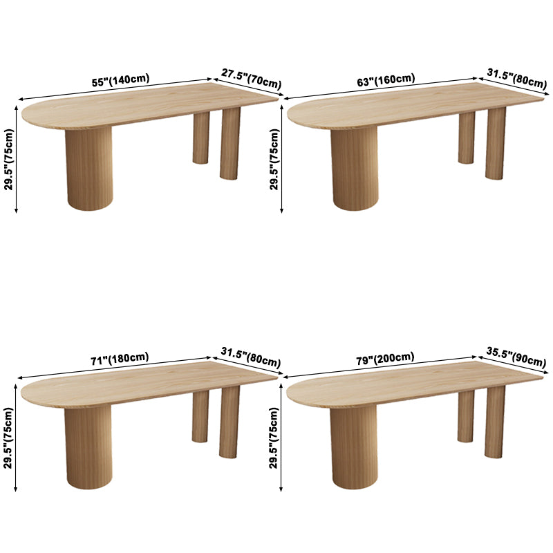 Table à manger en bois massif en pin moderne double table de forme libre de base de piédestal pour la maison
