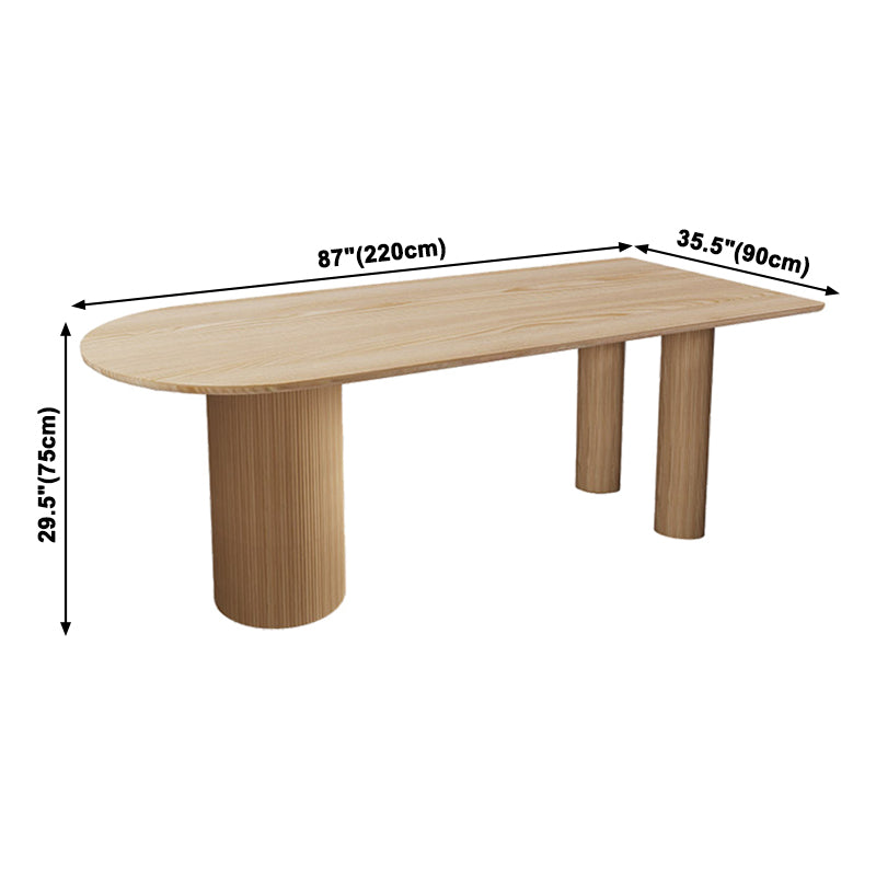 Table à manger en bois massif en pin moderne double table de forme libre de base de piédestal pour la maison