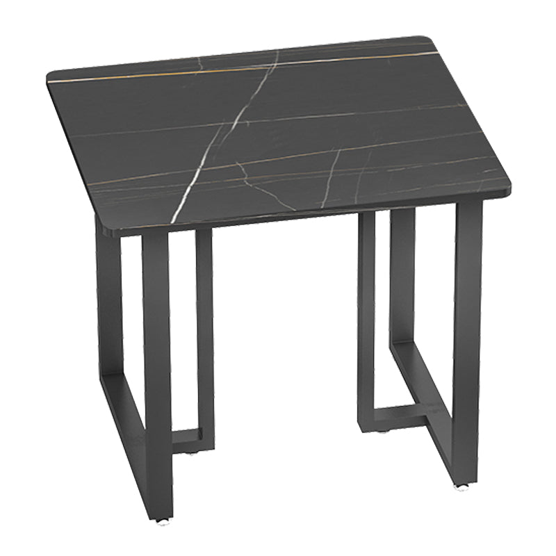 Industrial Sintered Stone Dinner Room Kitchen Table Black Table with Metal Base for Dinning Room