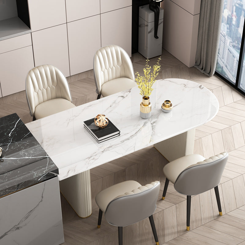 Table à manger en pierre de style simplicité Double base de base de base de base de forme libre pour la maison