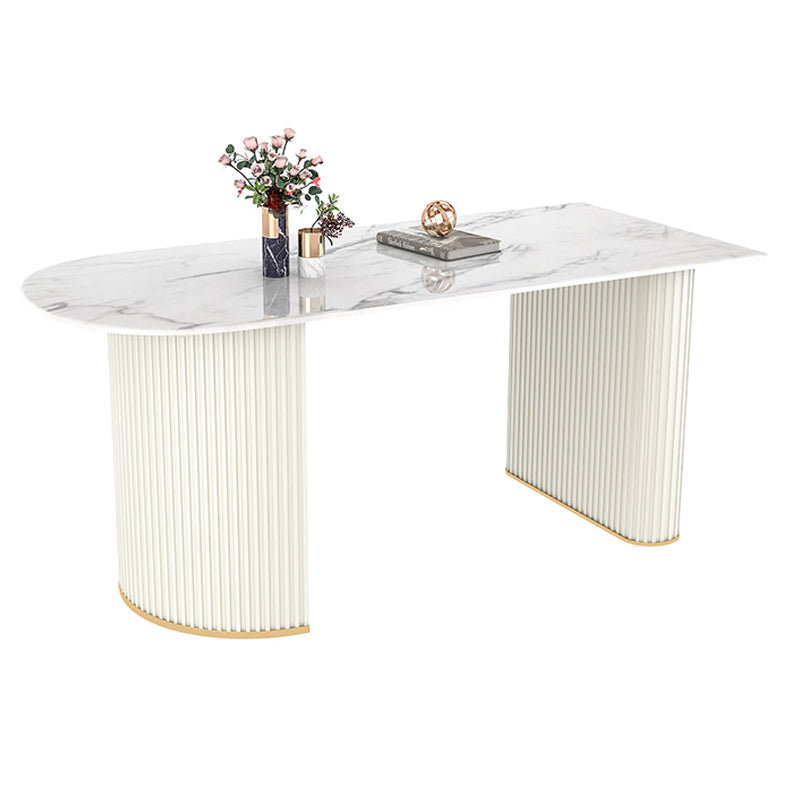 Table à manger en pierre de style simplicité Double base de base de base de base de forme libre pour la maison