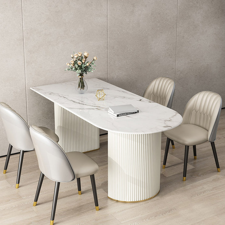 Table à manger en pierre de style simplicité Double base de base de base de base de forme libre pour la maison