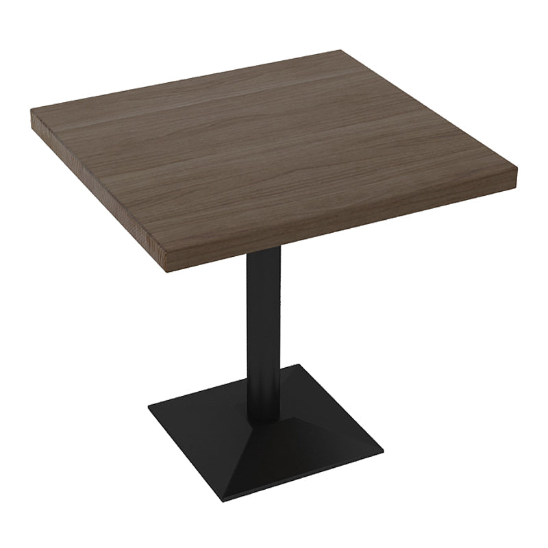 Table de dîner en bois massif industriel table marron avec cadre noir pour salle à manger