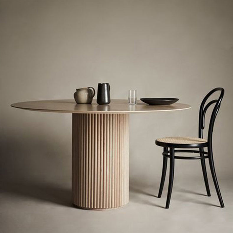 Mesa de comedor moderna de color de madera con madera sólida de pino