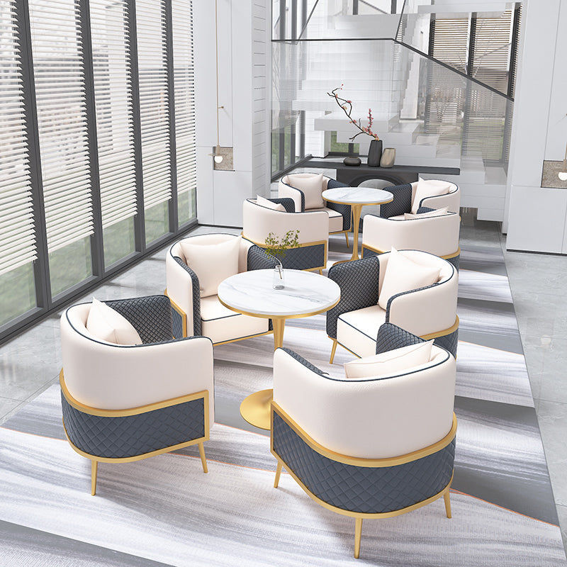 Traditionele luxe stenen eettafel, ronde dinettetafel voor eetkamer