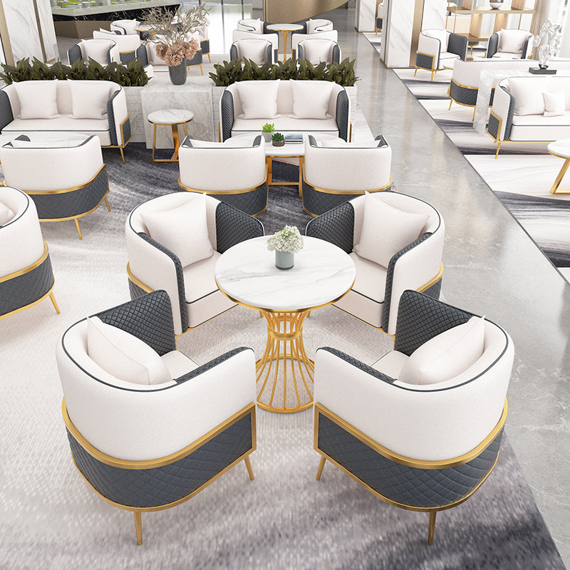 Traditionele luxe stenen eettafel, ronde dinettetafel voor eetkamer