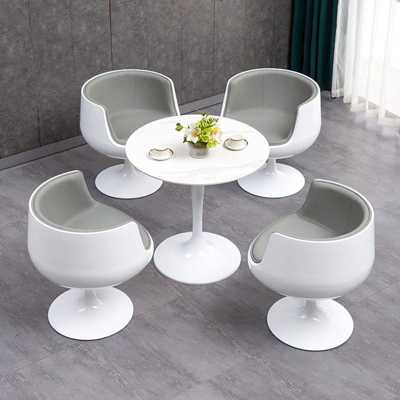 Modern Style Sintered Stone Scratch Resistant Dining Table Single Pedestal Base Round Table for Home
