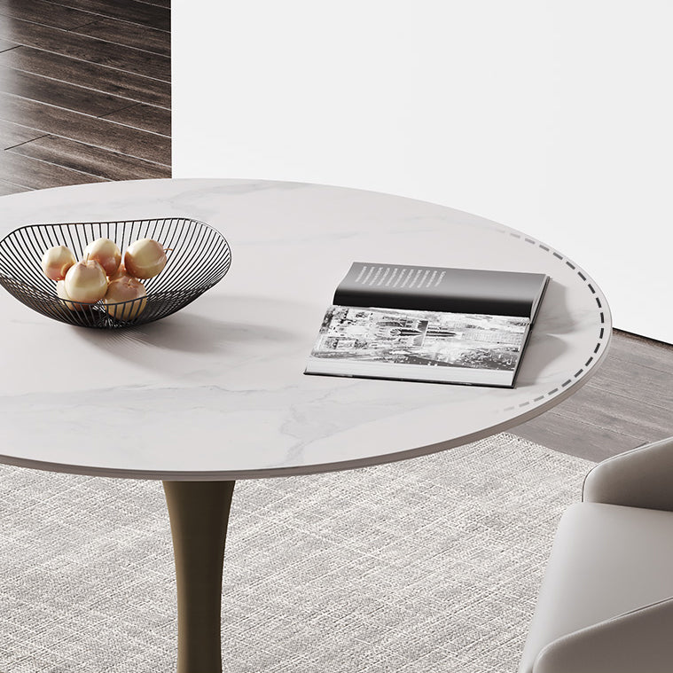 Round Tulip Base Dining Site Table Traditional Luxury Dinette Table for Home