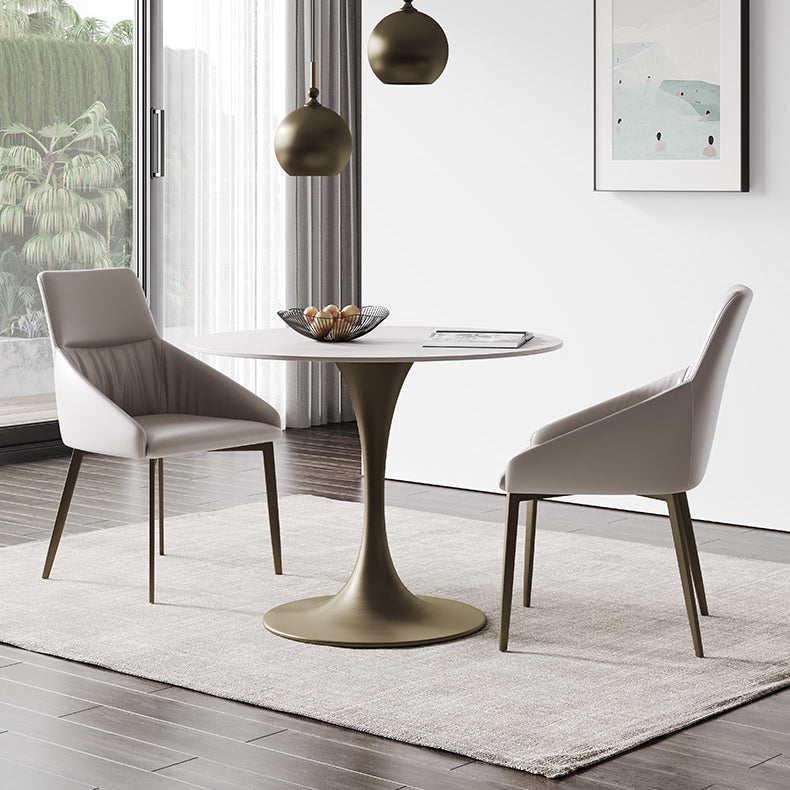 Round Tulip Base Dining Site Table Traditional Luxury Dinette Table for Home