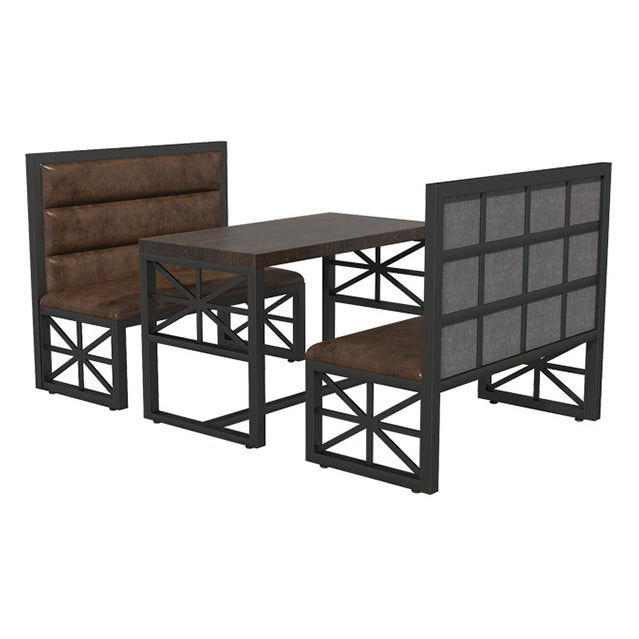 Industrial Solid Wood Dinner Room Kitchen Table Brown Trestle Base Table for Dinning Room
