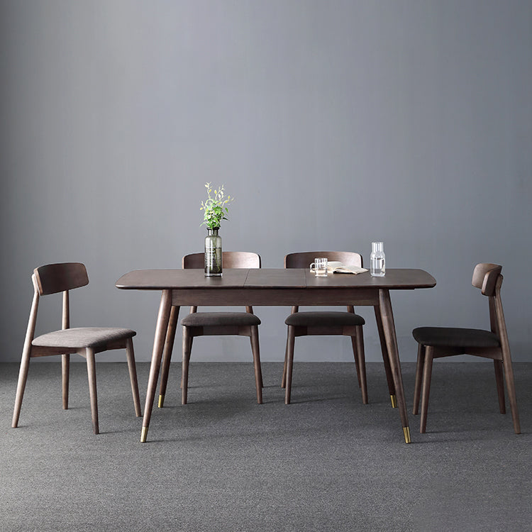 Mesa de comedor rectable extensible moderna mesa de madera de roble ajustable con 4 patas
