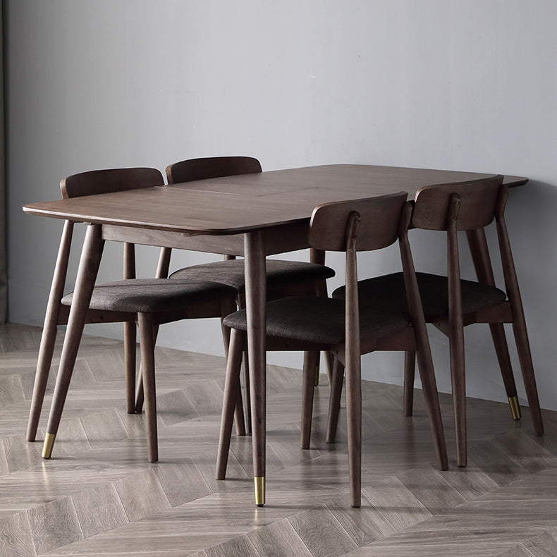 Mesa de comedor rectable extensible moderna mesa de madera de roble ajustable con 4 patas