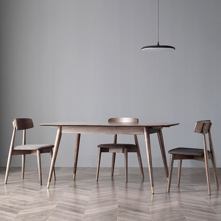 Mesa de comedor rectable extensible moderna mesa de madera de roble ajustable con 4 patas