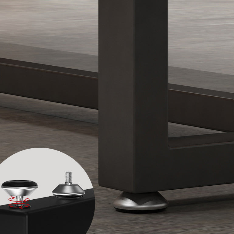 Mesa de cocina de la cena de madera maciza industrial mesa de cocina marrón con marco negro para comedor