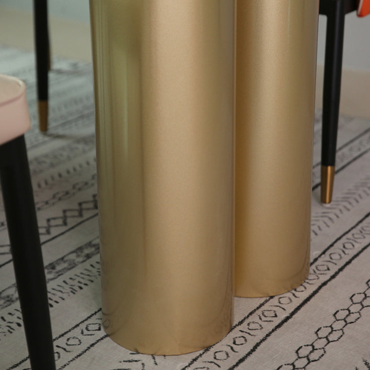 Metal Traditional Luxury Rectangle Indoor Table Sintered Stone Table for Home