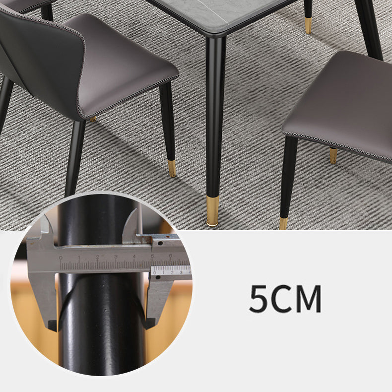 Simple Kitchen Standard Dining Table Sintered Stone Rectangle Dining Table with 4 Legs Base