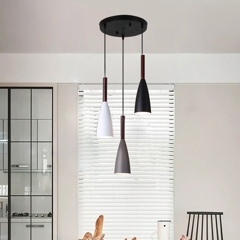 Lámpara colgante colgante moderna de Macaron Bell Luces colgantes de metal para restaurante para restaurante