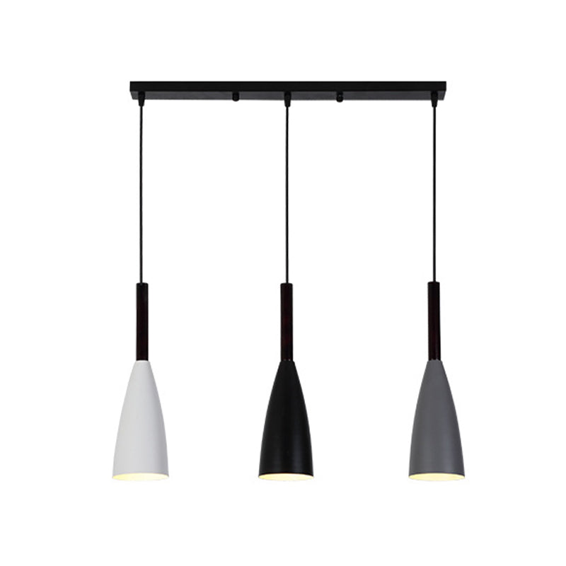 Lámpara colgante colgante moderna de Macaron Bell Luces colgantes de metal para restaurante para restaurante