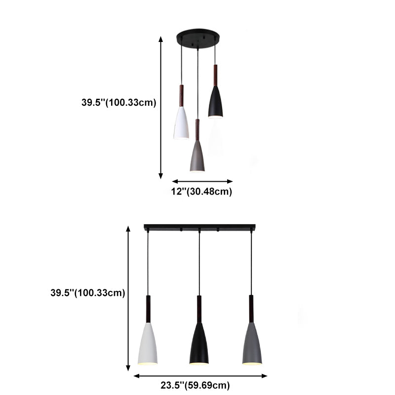 Lámpara colgante colgante moderna de Macaron Bell Luces colgantes de metal para restaurante para restaurante