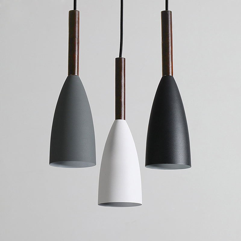 Lámpara colgante colgante moderna de Macaron Bell Luces colgantes de metal para restaurante para restaurante