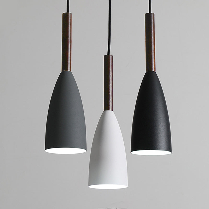 Lámpara colgante colgante moderna de Macaron Bell Luces colgantes de metal para restaurante para restaurante