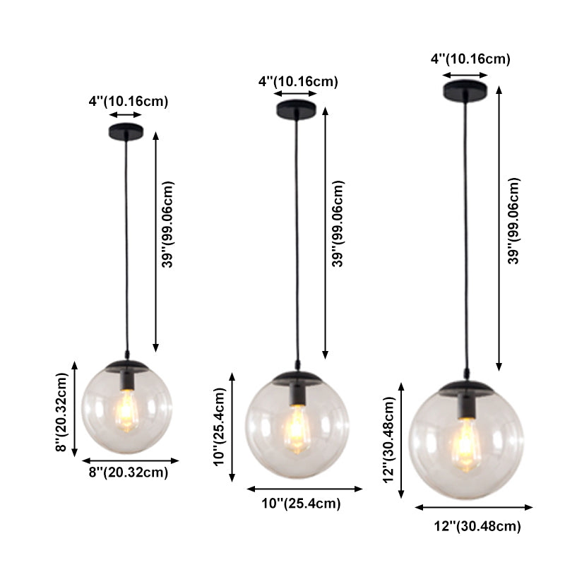 Kit d'éclairage à pendentif rond en verre