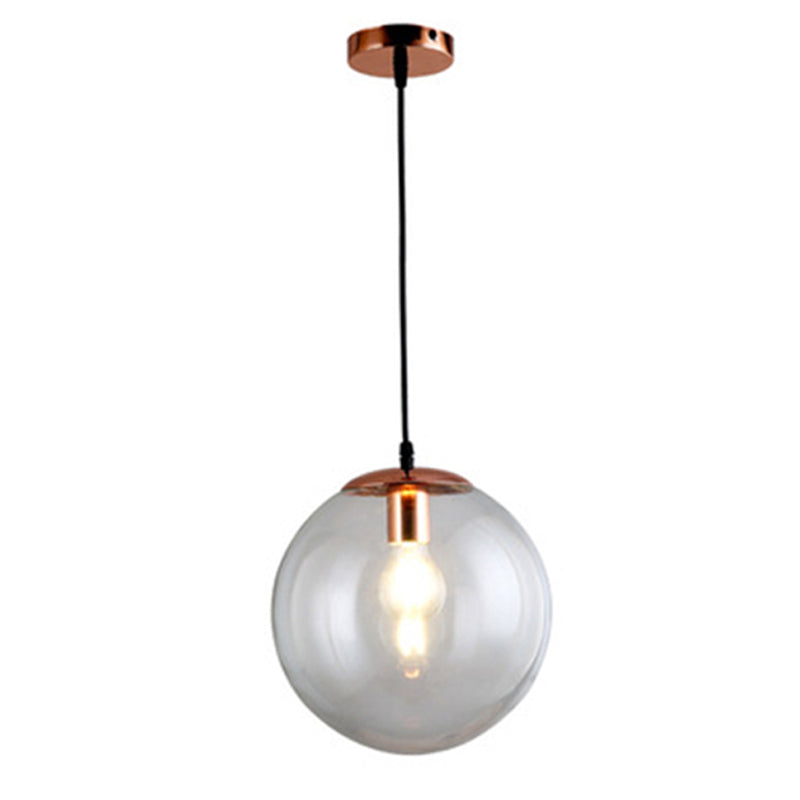 Glass Round Pendant Light Kit Contemporary Style Hanging Light Fixture for Restaurant