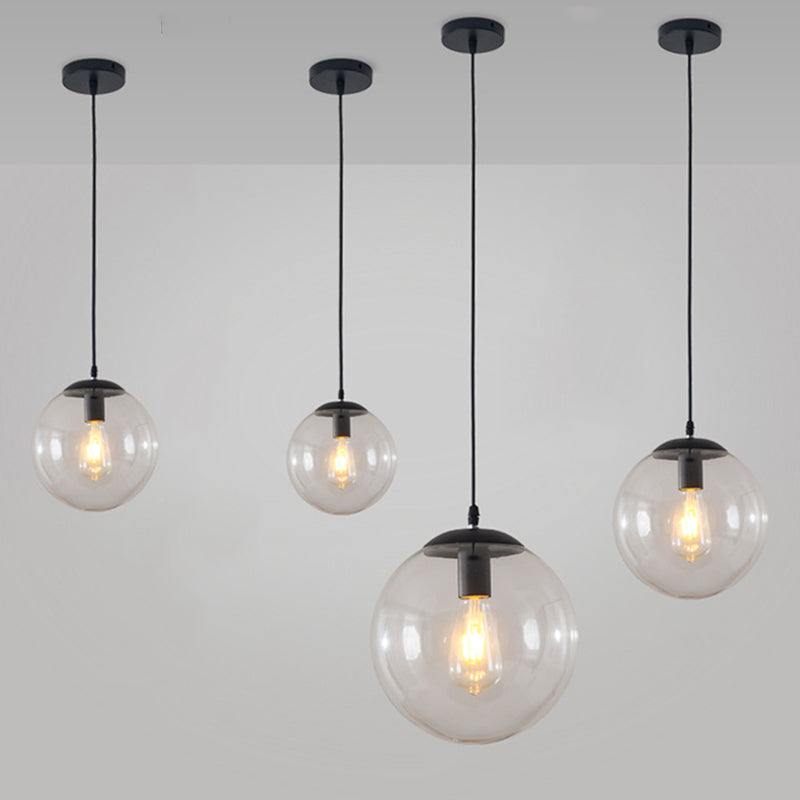 Glass Round Pendant Light Kit Contemporary Style Hanging Light Fixture for Restaurant
