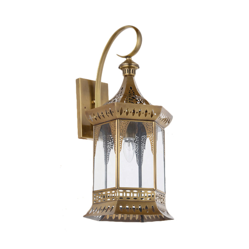 1 Light Lantern Murn Lighting Arabian Brass Metal Sconce Lightture pour chambre à coucher