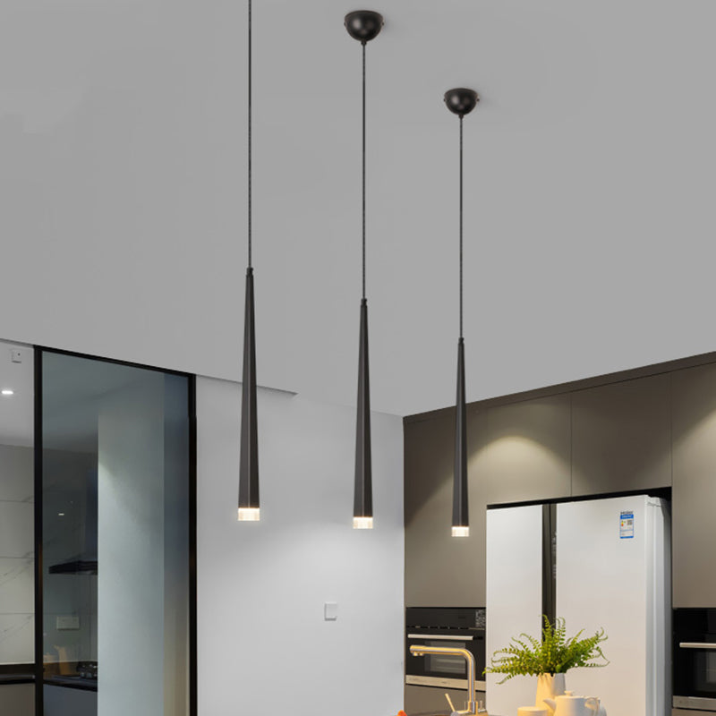 Lineare Anhängerleuchten moderne LED -Aufhängung Anhänger Licht mit weißem Acrylschatten