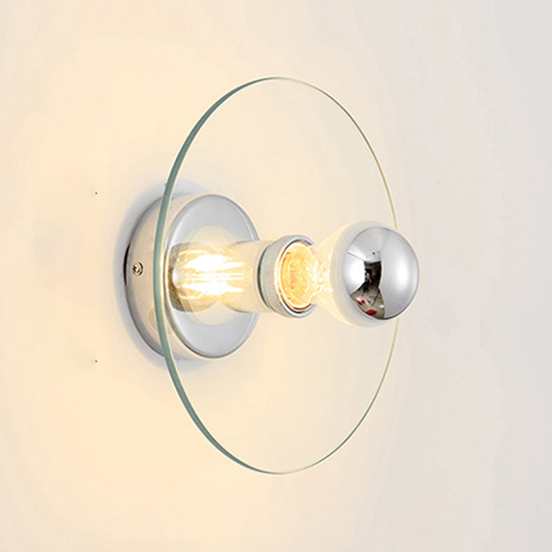 Glass Circle Mur Murce Bulbe simple Lampe murale de style contemporain en clair pour la chambre