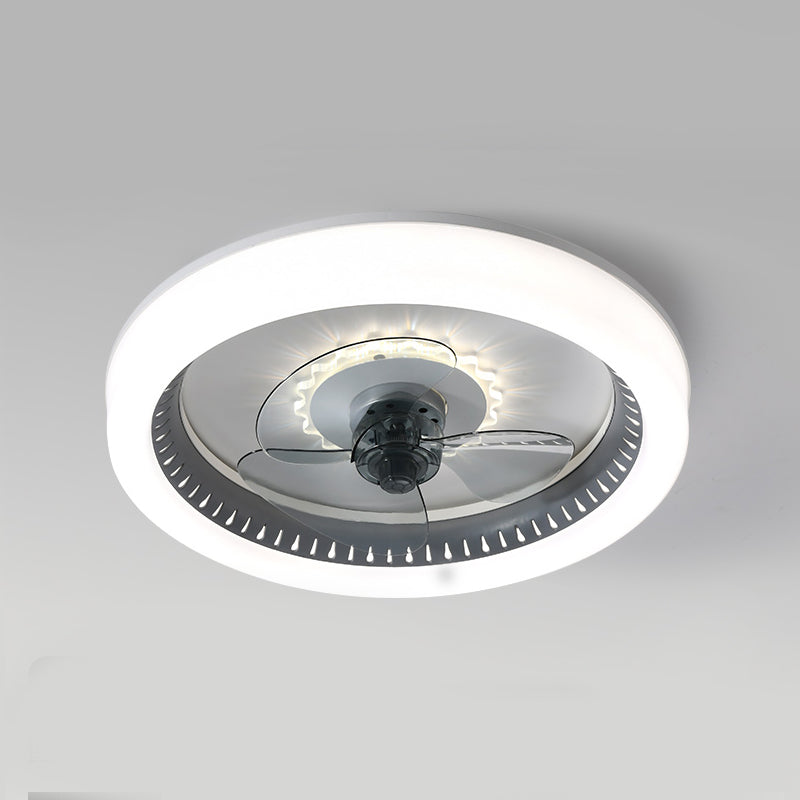 Acrylrunde LED -Spülen -Decken -Deckenventilator Makkaronstil Halbflush -Leuchte für Schlafzimmer