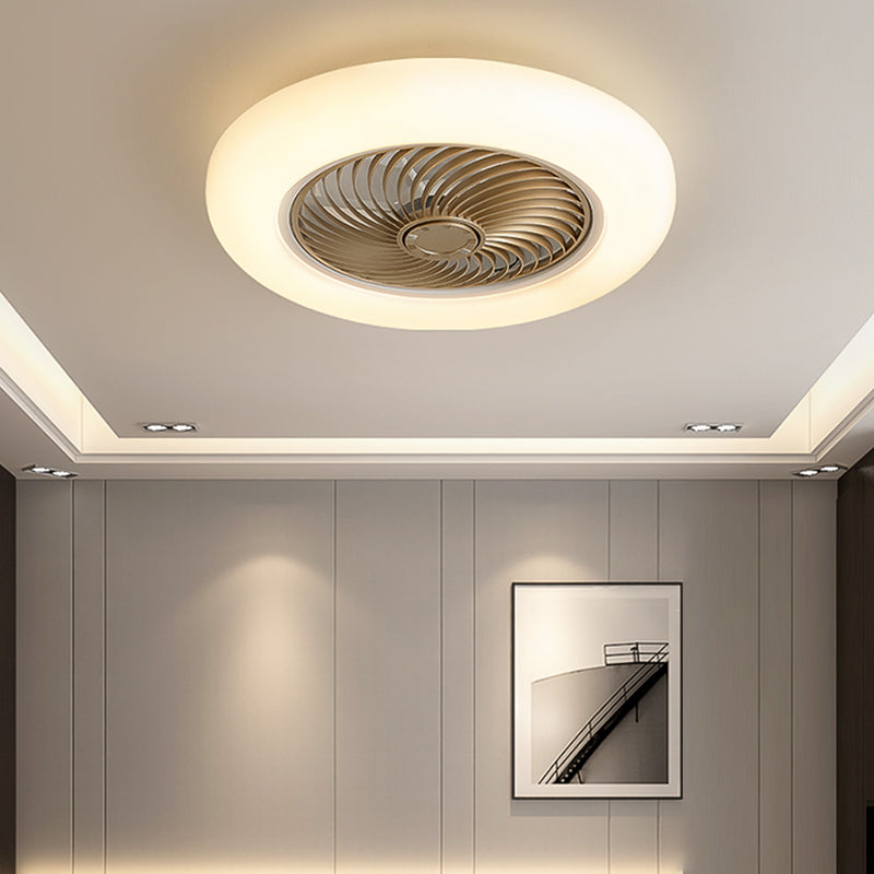 Stilvolle minimalistische runde Lüfterlampe Acryl Schlafzimmer LED SEMI BUSH MOUNT Deckenleuchte