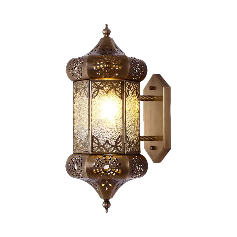 Metal Brass Wall Lighting Fixture Lantern 1 Head Traditional Wall Sconce Light for Restaurant