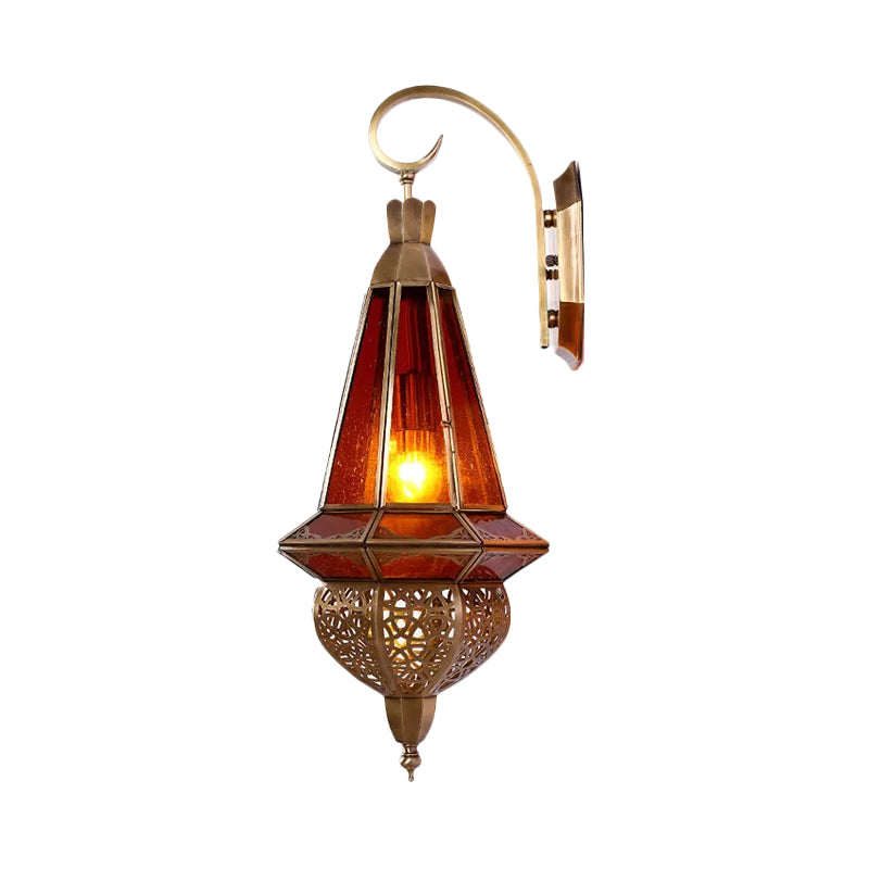 1 Bulb Metal Wall Lamp Sconce Art Deco Brass Urn Restaurant Wall Mounted Lighting
