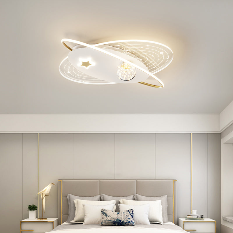 Round Shade 4-Lights Flush Mount Modern Style Flush Mount Ceiling Lighting Fixture in Gold
