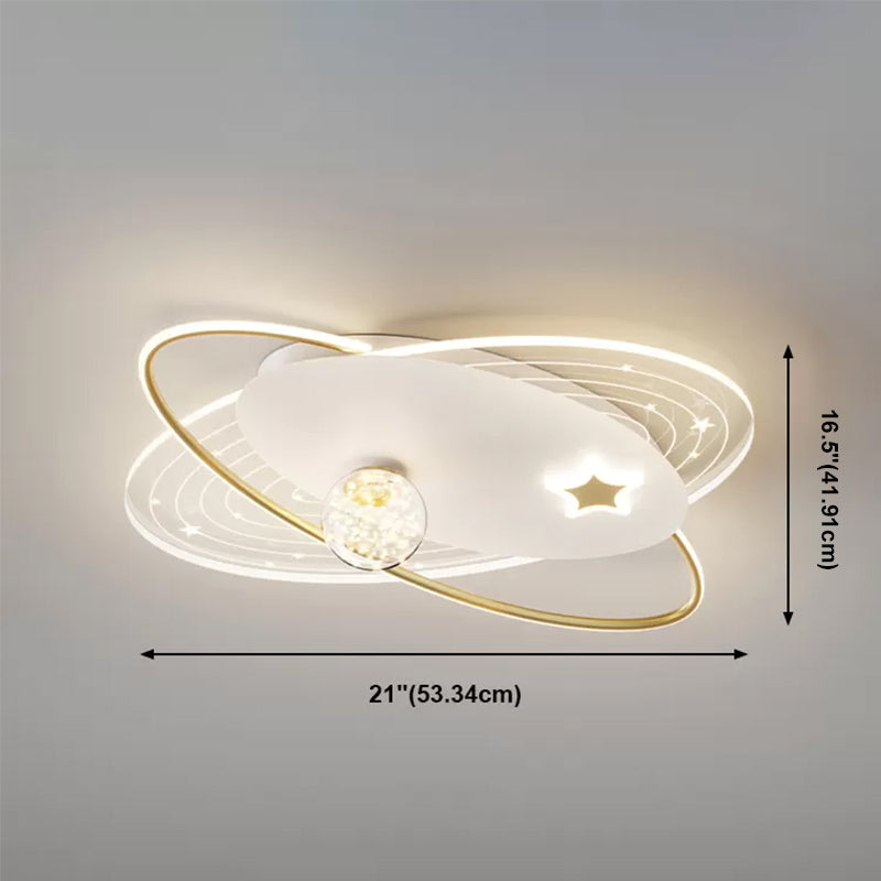 Round Shade 4-Lights Flush Mount Modern Style Flush Mount Ceiling Lighting Fixture in Gold