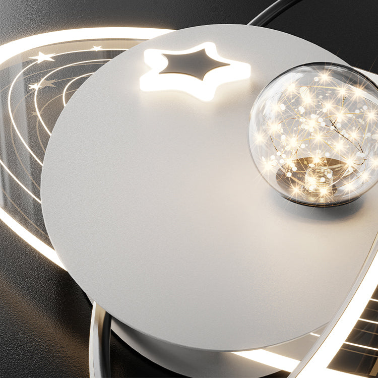 Assunzione moderna a filo in stile moderno a 4 luci a 4 luci in finitura nera