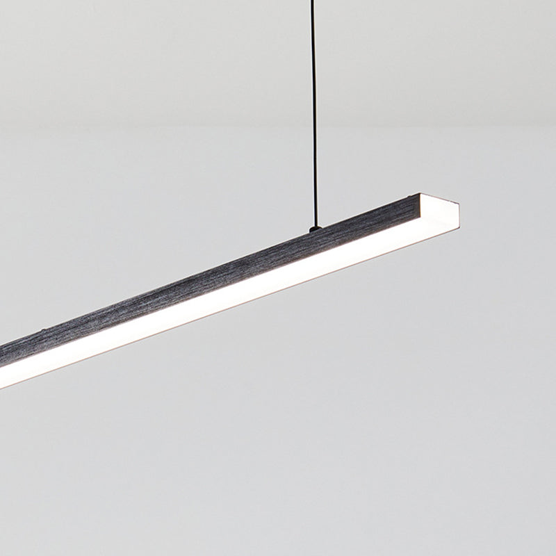 1-Light Linear Island Lighting Fixtures Black Modern Style Aluminum Hanging Lamps