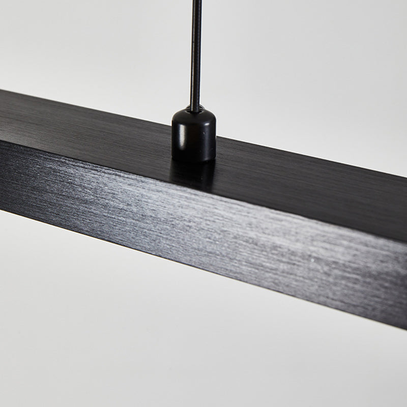 1-Light Linear Island Lighting Fixtures Black Modern Style Aluminum Hanging Lamps