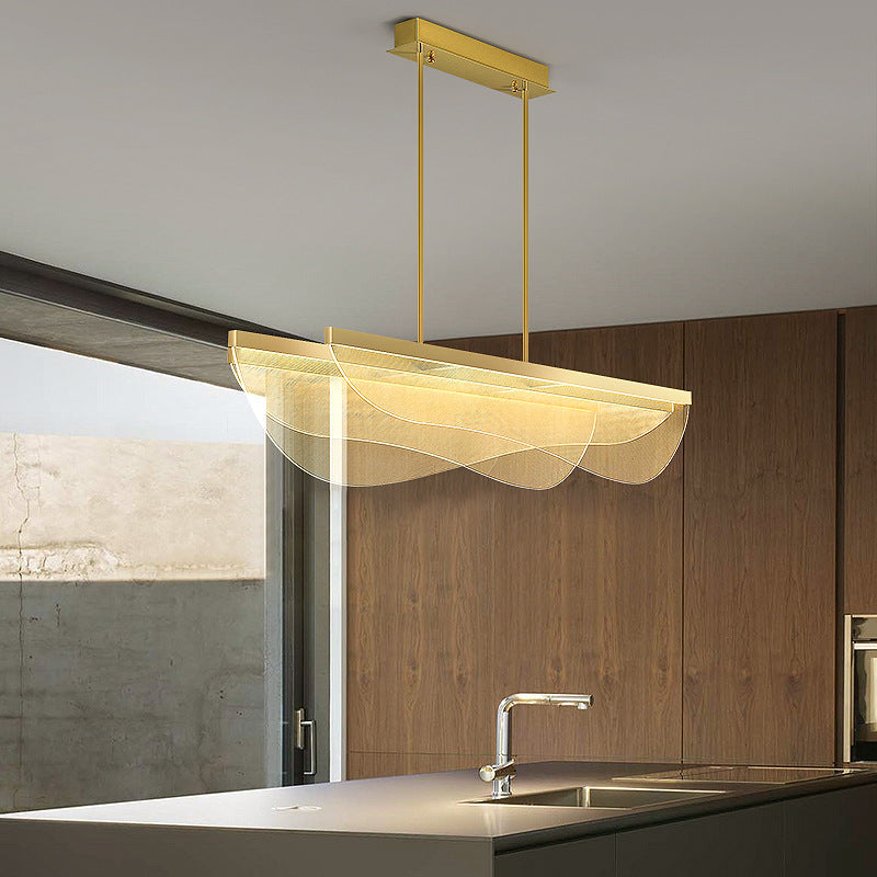 Modern Lighting Chandelier Island Lighting Fixtures Metal 3 Light Island Lights in Gold